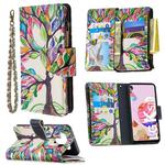 For LG K51 Colored Drawing Pattern Zipper Horizontal Flip Leather Case with Holder & Card Slots & Wallet(Tree)