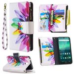 For Nokia 1.3 Colored Drawing Pattern Zipper Horizontal Flip Leather Case with Holder & Card Slots & Wallet(Sun Flower)