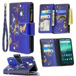 For Nokia 1.3 Colored Drawing Pattern Zipper Horizontal Flip Leather Case with Holder & Card Slots & Wallet(Purple Butterfly)