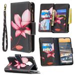 For Nokia 5.3 Colored Drawing Pattern Zipper Horizontal Flip Leather Case with Holder & Card Slots & Wallet(Lotus)