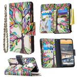 For Nokia 5.3 Colored Drawing Pattern Zipper Horizontal Flip Leather Case with Holder & Card Slots & Wallet(Tree)