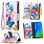 For Huawei P smart 2020 Colored Drawing Pattern Zipper Horizontal Flip Leather Case with Holder & Card Slots & Wallet(Two Butterflies)
