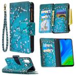 For Huawei P smart 2020 Colored Drawing Pattern Zipper Horizontal Flip Leather Case with Holder & Card Slots & Wallet(Plum Blossom)