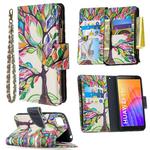 For Huawei Y5p Colored Drawing Pattern Zipper Horizontal Flip Leather Case with Holder & Card Slots & Wallet(Tree)