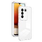 For vivo V27 3 in 1 Clear TPU Color PC Frame Phone Case(White)