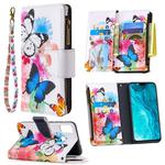 For Huawei Honor 9X Lite Colored Drawing Pattern Zipper Horizontal Flip Leather Case with Holder & Card Slots & Wallet(Two Butterflies)