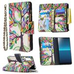 For Sony Xperia L4 Colored Drawing Pattern Zipper Horizontal Flip Leather Case with Holder & Card Slots & Wallet(Tree)