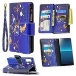 For Sony Xperia L4 Colored Drawing Pattern Zipper Horizontal Flip Leather Case with Holder & Card Slots & Wallet(Purple Butterfly)