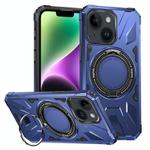 For iPhone 14/13 MagSafe Magnetic Shockproof Phone Case with Ring Holder(Navy Blue)