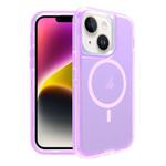 For iPhone 14 Shockproof MagSafe Magnetic Phone Case(Transparent Purple)