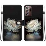 For Samsung Galaxy Note20 Ultra Crystal Texture Colored Drawing Leather Phone Case(Crystal Peony)