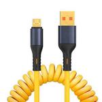 XJ-U101 USB to Micro USB Spring Charging Data Cable, Length: 1.5m(Yellow)