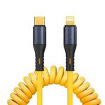 XJ-U101 USB-C / Type-C to 8 Pin Spring Charging Data Cable, Length: 1.5m(Yellow)