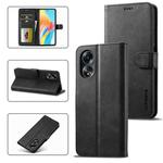 For OPPO A18 4G / A38 4G LC.IMEEKE Calf Texture Horizontal Flip Leather Case(Black)