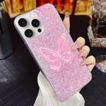 For iPhone 11 Pro Starry Sequin Embroidered Butterfly Epoxy TPU Phone Case(Pink)
