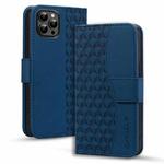 For iPhone 11 Pro Business Diamond Buckle Leather Phone Case with Lanyard(Royal Blue)