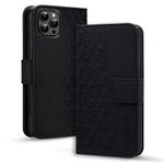 For iPhone 11 Pro Max Business Diamond Buckle Leather Phone Case with Lanyard(Black)