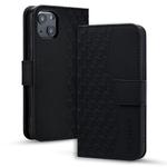 For iPhone 14 Plus Business Diamond Buckle Leather Phone Case with Lanyard(Black)