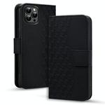 For iPhone 14 Pro Max Business Diamond Buckle Leather Phone Case with Lanyard(Black)