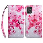 For Motorola Moto G Power 2023 3D Painted Leather Phone Case(Red Flower)