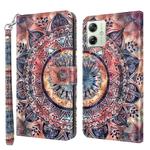 For Motorola Moto G54 3D Painted Leather Phone Case(Colorful Mandala)