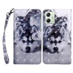 For Motorola Moto G54 3D Painted Leather Phone Case(Husky)