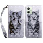 For Motorola Moto G54 3D Painted Leather Phone Case(Smile Cat)