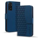 For Xiaomi Redmi Note 11 Business Diamond Buckle Leather Phone Case with Lanyard(Royal Blue)