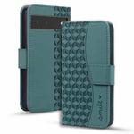 For Google Pixel 6a Business Diamond Buckle Leather Phone Case with Lanyard(Green)