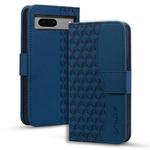 For Google Pixel 7 5G Business Diamond Buckle Leather Phone Case with Lanyard(Royal Blue)