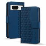 For Google Pixel 8 Business Diamond Buckle Leather Phone Case with Lanyard(Royal Blue)