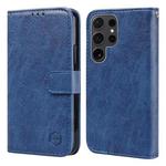 For Samsung Galaxy S24 Ultra 5G Skin Feeling Oil Leather Texture PU + TPU Phone Case(Dark Blue)