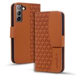 For Samsung Galaxy S23 5G Diamond Buckle Leather Phone Case with Lanyard(Brown)
