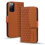 For Samsung Galaxy S20 FE 5G Diamond Buckle Leather Phone Case with Lanyard(Brown)