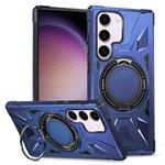 For Samsung Galaxy S23 5G MagSafe Magnetic Shockproof Phone Case with Ring Holder(Navy Blue)