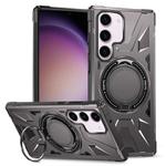 For Samsung Galaxy S23+ 5G MagSafe Magnetic Shockproof Phone Case with Ring Holder(Dark Grey)