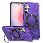 For Samsung Galaxy A24 4G/A25 5G MagSafe Magnetic Shockproof Phone Case with Ring Holder(Purple)