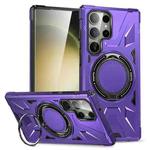 For Samsung Galaxy S24+ 5G MagSafe Magnetic Shockproof Phone Case with Ring Holder(Purple)