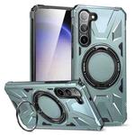 For Samsung Galaxy S24 5G MagSafe Magnetic Shockproof Phone Case with Ring Holder(Green)