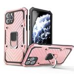For iPhone 11 Pro Max Cool Armor PC+TPU Shockproof Case with 360 Degree Rotation Ring Holder(Rose Gold)