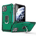 For iPhone 11 Pro Max Cool Armor PC+TPU Shockproof Case with 360 Degree Rotation Ring Holder(Dark Green)