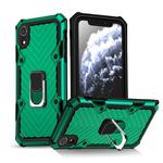 For iPhone XR Cool Armor PC+TPU Shockproof Case with 360 Degree Rotation Ring Holder(Dark Green)