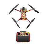 For DJI Mini 4 Pro / RC 2 Drone Body Remote Control Protective Sticker(Red Graffiti)