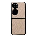 For Huawei P50 Pocket Weave Texture PC Phone Case(Gold)
