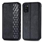 For Samsung Galaxy A41 Cubic Grid Pressed Horizontal Flip Magnetic Leather Case with Holder & Card Slots & Wallet(Black)