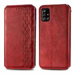 For Samsung Galaxy A71 5G Cubic Grid Pressed Horizontal Flip Magnetic Leather Case with Holder & Card Slots & Wallet(Red)