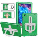 For Samsung Galaxy Tab A9+ Shield 360 Rotation Handle EVA Shockproof PC Tablet Case(Green Beige)