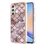 For Samsung Galaxy A25 5G Electroplating IMD TPU Phone Case(Pink Scales)