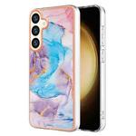 For Samsung Galaxy S24+ 5G Electroplating IMD TPU Phone Case(Blue Marble)