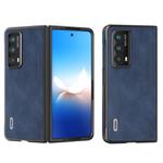 For Honor Magic VS2 ABEEL Black Edge Two-color Calf Texture PU Phone Case(Blue)